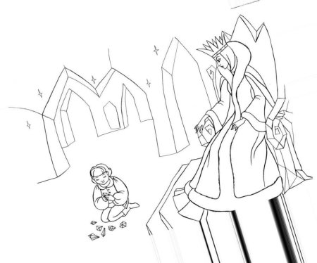Раскраска снежной королевы из сказки Снежная Королева