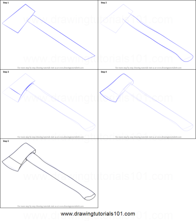Поэтапное рисование топора