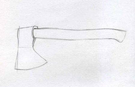 Топор рисунок карандашом