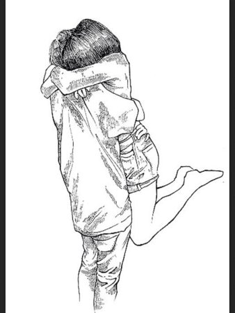 Картинки нарисованные карандашом парень и девушка обнимаются