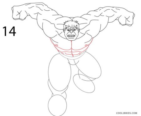 Пошаговое рисование Халка