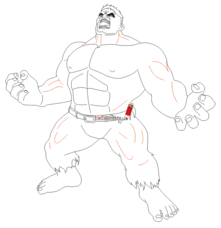 Рисунок Халка карандашом