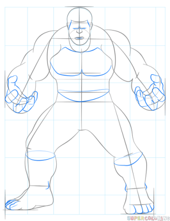 Пошаговый рисунок Халка