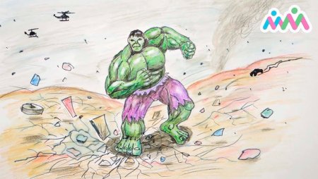 Халк рисунок маркерами