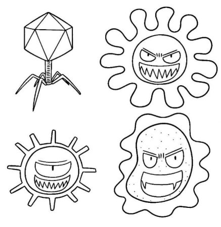 Микробы раскраска