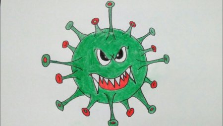 Рисунок вируса для срисовки