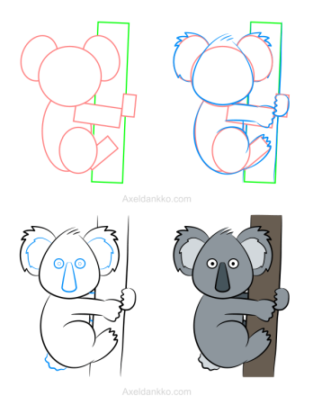 Коала рисунок легкий