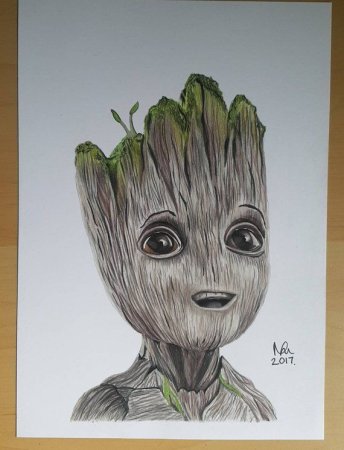 How to draw Baby Groot