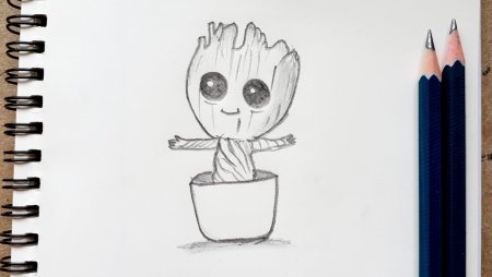 How to draw Baby Groot
