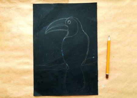 Граттаж Тукан