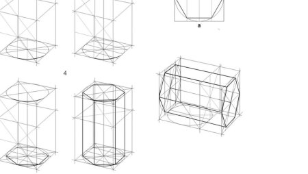 Построение шестигранной Призмы Академический рисунок