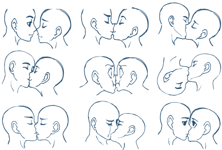 Как нарисовать поцелуй