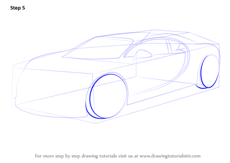 Поэтапное рисование машины Bugatti