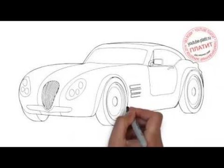 Поэтапное рисование машины Bugatti