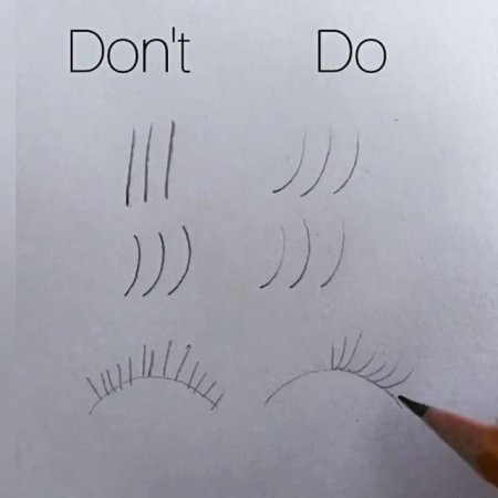 Рисование ресниц карандашом