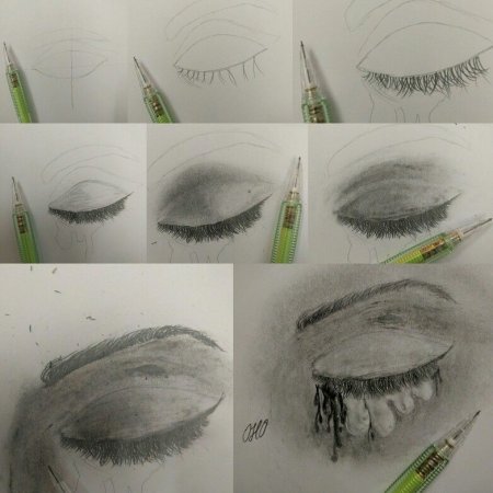 Рисование ресниц