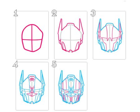 Рисунок Оптимуса Прайма карандашом