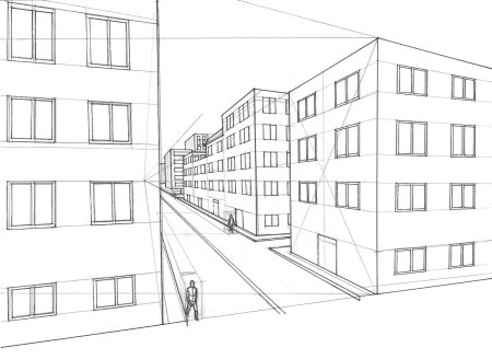 Перспектива многоэтажного дома