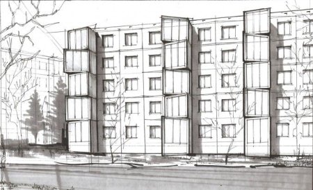 Набросок многоэтажного дома