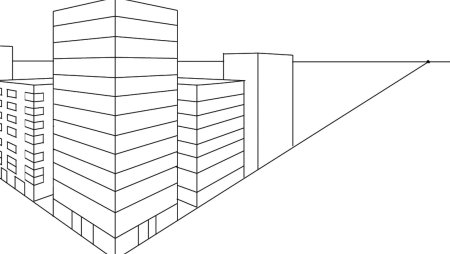 Объемное здание рисунок