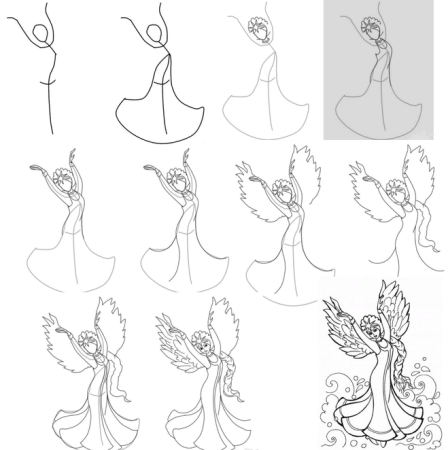 Как нарисовать ЦО ревну лебедь