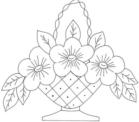 Корзинка с цветами 8 марта рисунок