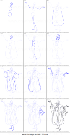 Круэлла пошаговое рисование