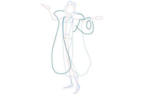 Как нарисовать на а4 листе поэтапно Круэллу в новом фильме