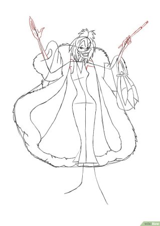 Раскраска Круэлла де Виль