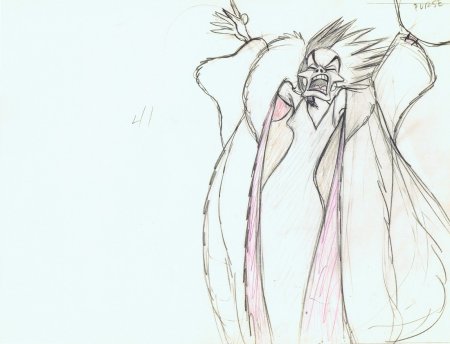 Круэлла де Виль карандашом