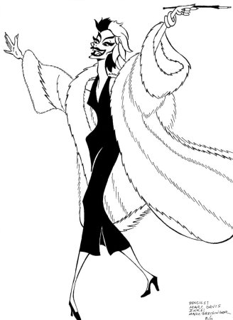 Раскраска Круэлла де Виль