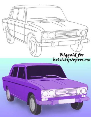 ВАЗ 2106 спереди карандашом