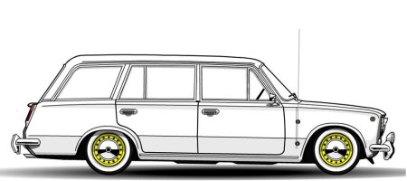 ВАЗ 2101 нарисовать сбоку