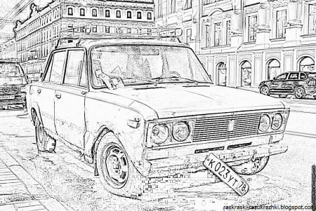 Раскраска Лада 2107 Жигули