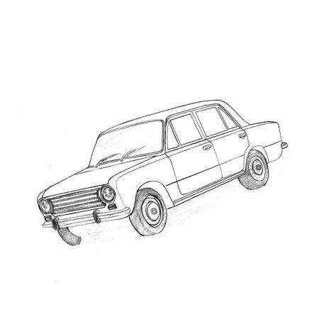 Рисунок ВАЗ 2101 карандашом спереди