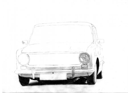 Рисунок Жигули карандашом спереди