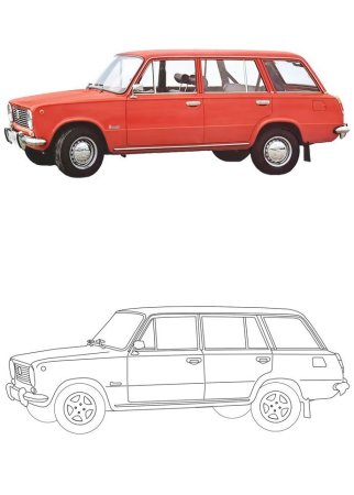 Лада 2104 эскиз сбоку