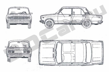 ВАЗ 2105 сбоку чертеж