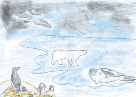 Тундра рисунок карандашом 4 класс