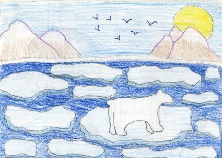 Северная олениха тундра художник