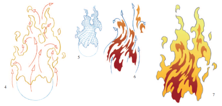Рисунок огня для срисовки