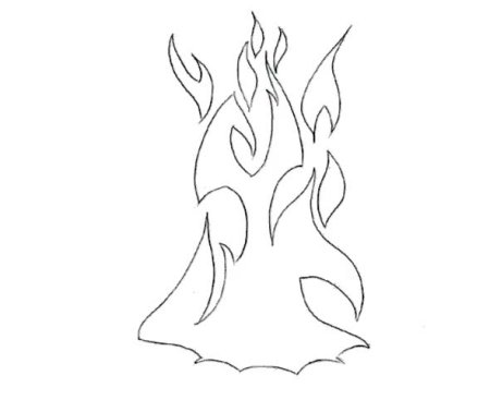 Огонь простым карандашом