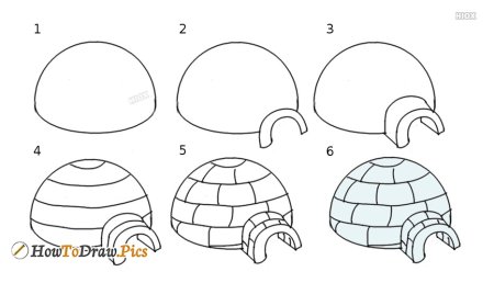 Иглу рисунок карандашом