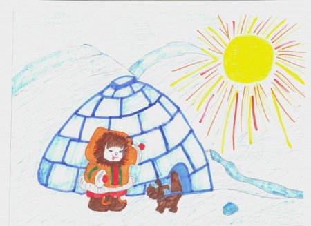 Иглу жилище эскимосов рисунок