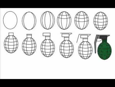 Рисунок гранату для срисовки