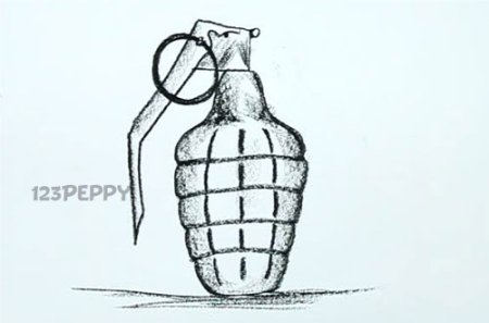 Рисунок гранату для срисовки