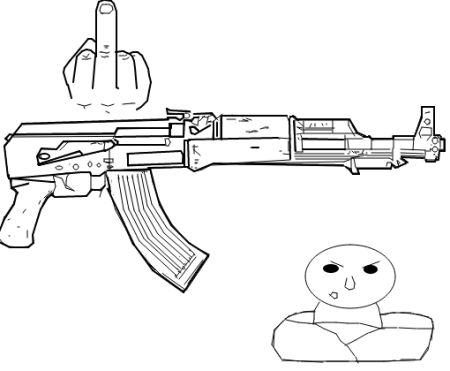 Автомат Калашникова для срисовки