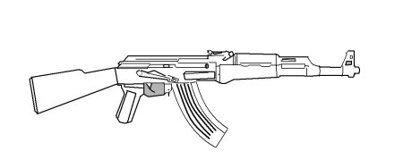 Автомат Калашникова АК-74 чертеж