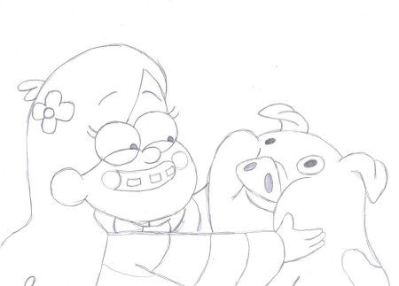 Раскраска Гравити Фолз Пухля и Мэйбл