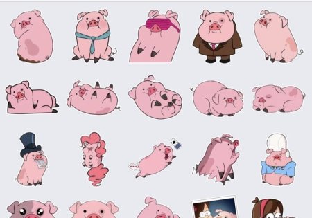 Стикеры Гравити Фолз Пухля